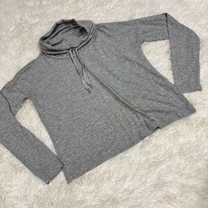 Banana Republic Sweater Cotton Boat Cowl Neck Long Sleeve Knit Gray Size Small